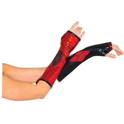 RUBIE'S Officiële Harley Quinn handschoenen voor volwassenen RUBIE'S Officiële Harley Quinn handschoenen voor volwassenen