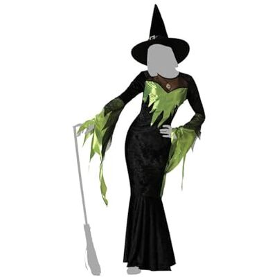 ATOSA elegant groen heksenkostuum met hoed volwassen dames XL ATOSA elegant groen heksenkostuum met hoed volwassen dames XL