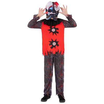 Smiffys Clownkostuum met 2 hoofden voor kinderen met overhemd, broek en masker voor jongens Smiffys Clownkostuum met 2 hoofden voor kinderen met overhemd, broek en masker voor jongens