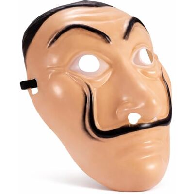 FASCHINFEVER House of Money 3-in-1 kostuumset met Dali-masker, uniseks rode jumpsuit, opblaasbaar geweer voor Halloween, kostuum voor dames en heren (1 masker) FASCHINFEVER House of Money 3-in-1 kostuumset met Dali-masker, uniseks rode jumpsuit, opblaasbaar geweer voor Halloween, kostuum voor dames en heren (1 masker)