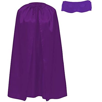 Carnavalife Superheldencape en masker voor volwassenen, superheldencapes, 140 cm lang, voor Superman Carnaval kostuum, 2 stuks (paars) Carnavalife Superheldencape en masker voor volwassenen, superheldencapes, 140 cm lang, voor Superman Carnaval kostuum, 2 stuks (paars)