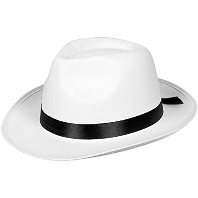 Boland 04372 Mafia hoed wit zwart unisex hoed hoed masker gangster charleston jaren 20 kostuum carnaval themafeest Boland 04372 Mafia hoed wit zwart unisex hoed hoed masker gangster charleston jaren 20 kostuum carnaval themafeest