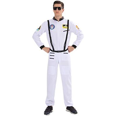 EraSpooky Astronaut kostuum voor heren, piloot, cosplay, Halloween-feestkostuum voor volwassenen, XL EraSpooky Astronaut kostuum voor heren, piloot, cosplay, Halloween-feestkostuum voor volwassenen, XL