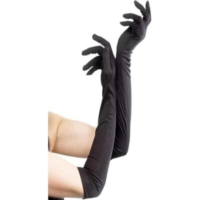 Smiffys Lange handschoenen, zwart, één maat Smiffys Lange handschoenen, zwart, één maat