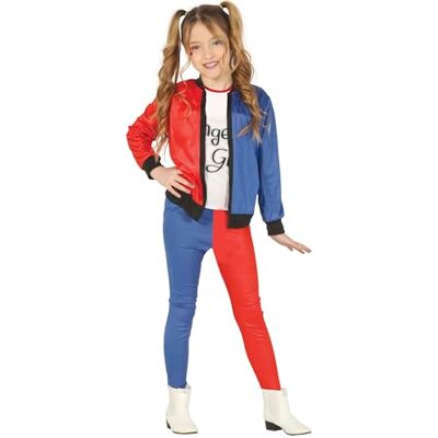 FIESTAS GUIRCA Dangerous Girl-kostuum voor meisjes (5-6 jaar) T-shirt, jas en broek voor meisjes Superhelden en Villains shirts, Mr. Smile, Halloween en themafeesten Blauw en rood FIESTAS GUIRCA Dangerous Girl-kostuum voor meisjes (5-6 jaar) T-shirt, jas en broek voor meisjes Superhelden en Villains shirts, Mr. Smile, Halloween en themafeesten Blauw en rood