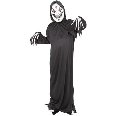 RUBIE'S Rubies Dodelijk clownkostuum voor jongens en meisjes, tuniek met capuchon, handschoenen en masker, officiële licentie voor Halloween, kostuum voor meisjes RUBIE'S Rubies Dodelijk clownkostuum voor jongens en meisjes, tuniek met capuchon, handschoenen en masker, officiële licentie voor Halloween, kostuum voor meisjes