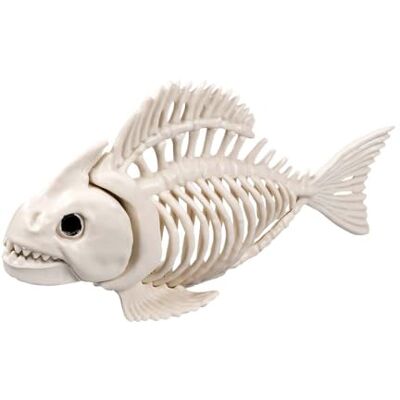 Boland 72400 visskelet, maat 24 cm, beweegbare mond van kunststof, decoratie voor Halloween, carnaval of themafeest Boland 72400 visskelet, maat 24 cm, beweegbare mond van kunststof, decoratie voor Halloween, carnaval of themafeest