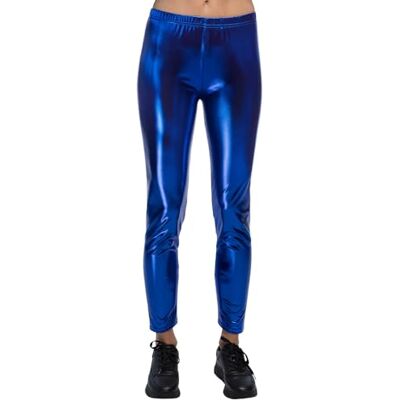 Boland Metalen legging voor carnaval, festival, themafeest of dagelijks gebruik, glanzende stretchbroek voor carnavalskostuum, jaren 80 Boland Metalen legging voor carnaval, festival, themafeest of dagelijks gebruik, glanzende stretchbroek voor carnavalskostuum, jaren 80