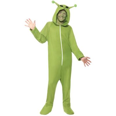 Smiffys Alien kostuum groen met capuchon Smiffys Alien kostuum groen met capuchon