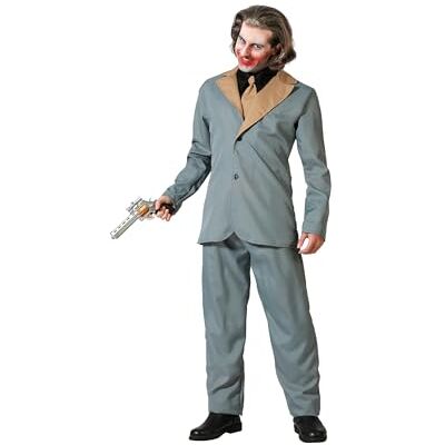 ATOSA Halloween clownkostuum grijs met stropdas voor volwassenen heren XXL ATOSA Halloween clownkostuum grijs met stropdas voor volwassenen heren XXL