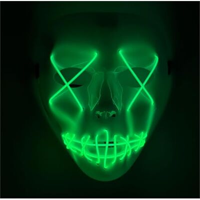 TK Gruppe Timo Klingler Led-Halloween-masker, griezelig, zoals Purge, controleerbaar, lichtgevend gezicht, Halloween, carnaval, als uniseks kostuum (kleurkeuze) (jason-led-groen) TK Gruppe Timo Klingler Led-Halloween-masker, griezelig, zoals Purge, controleerbaar, lichtgevend gezicht, Halloween, carnaval, als uniseks kostuum (kleurkeuze) (jason-led-groen)