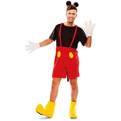 EUROCARNAVALES Muiskostuum heren carnaval kostuum zwart rood geel meerkleurig M/L EUROCARNAVALES Muiskostuum heren carnaval kostuum zwart rood geel meerkleurig M/L