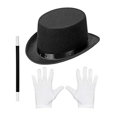 W WIDMANN MILANO Party Fashion Magician (tophoed, handschoenen, magische muur) W WIDMANN MILANO Party Fashion Magician (tophoed, handschoenen, magische muur)