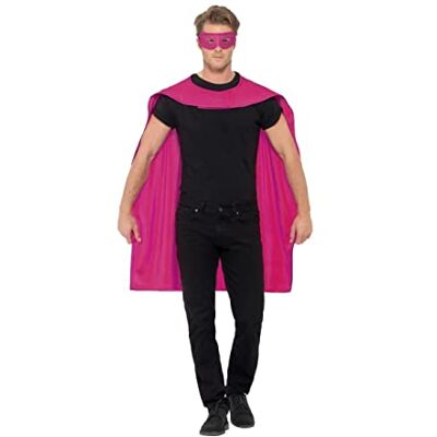 Smiffys Cape, roze, met oogmasker Smiffys Cape, roze, met oogmasker