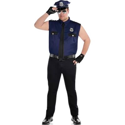 amscan (PKT) 845763-55 arrestatiekostuum voor heren, maat XXL amscan (PKT) 845763-55 arrestatiekostuum voor heren, maat XXL