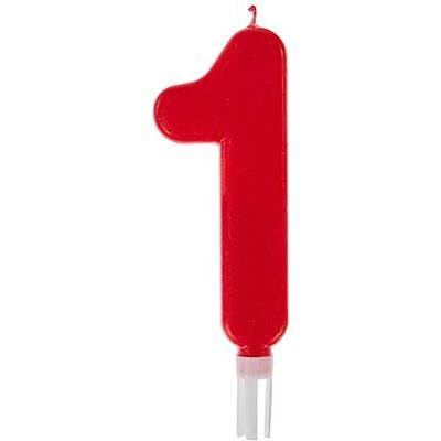 dekora Gigantische verjaardagskaars nummer 1 in de kleur rood dekora Gigantische verjaardagskaars nummer 1 in de kleur rood