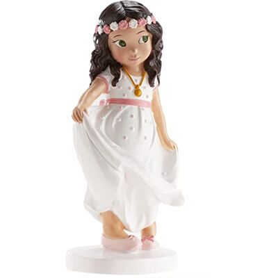 dekora Decoratieve figuur voor de eerste communie, roze riem, gemaakt van hars, taartdecoratie, 16 cm hoog, origineel en gedetailleerd design, geschikt voor contact met levensmiddelen dekora Decoratieve figuur voor de eerste communie, roze riem, gemaakt van hars, taartdecoratie, 16 cm hoog, origineel en gedetailleerd design, geschikt voor contact met levensmiddelen