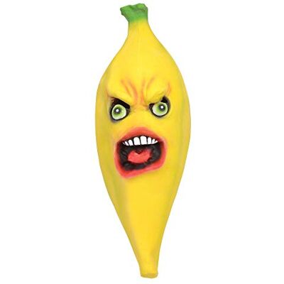 Bristol Novelty BM564 Horror Banana rubberen masker voor dames en heren, geel Bristol Novelty BM564 Horror Banana rubberen masker voor dames en heren, geel