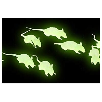 ATOSA decoratie muis (4 x 2 cm) glow in the dark en zwart 12 eenheden ATOSA decoratie muis (4 x 2 cm) glow in the dark en zwart 12 eenheden