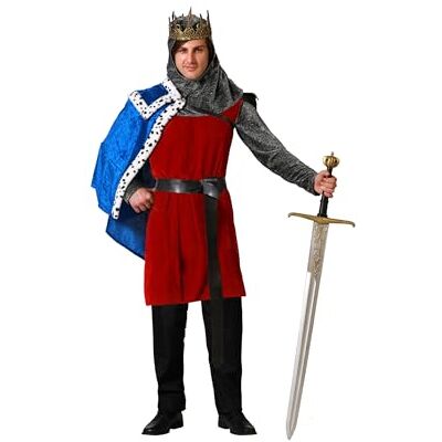 ATOSA Middeleeuws koning kostuum blauwe cape heren volwassenen XS ATOSA Middeleeuws koning kostuum blauwe cape heren volwassenen XS
