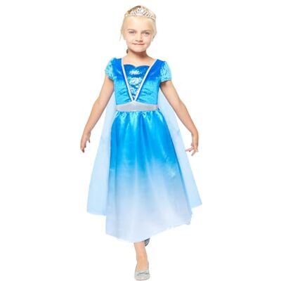 amscan 9918360 Prinsessenkostuum voor meisjes, met cape, blauw, 6-8 jaar amscan 9918360 Prinsessenkostuum voor meisjes, met cape, blauw, 6-8 jaar