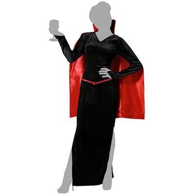 ATOSA Vampierkostuum met zwarte cape voor dames, volwassenen, XS ATOSA Vampierkostuum met zwarte cape voor dames, volwassenen, XS