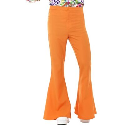 Smiffys Broek met olifantenpoten jaren 60, oranje, heren Smiffys Broek met olifantenpoten jaren 60, oranje, heren