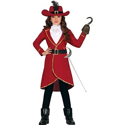 FIESTAS GUIRCA Piratenkapitein kostuum voor kinderen, 3-4 jaar, bordeauxrood FIESTAS GUIRCA Piratenkapitein kostuum voor kinderen, 3-4 jaar, bordeauxrood