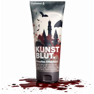 Costumed Kunstbloed, 50 ml, kunstbloed, realistisch, wasbaar, kunstbloed, voor Halloween en carnaval, voor make-up en verkleden Costumed Kunstbloed, 50 ml, kunstbloed, realistisch, wasbaar, kunstbloed, voor Halloween en carnaval, voor make-up en verkleden