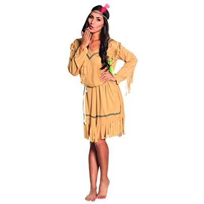 Boland 83813 Indiaas kostuum, maat M, jurk, hoofdband en riem, squaw, wilde westen, carnaval, themafeest, bruin, M Boland 83813 Indiaas kostuum, maat M, jurk, hoofdband en riem, squaw, wilde westen, carnaval, themafeest, bruin, M