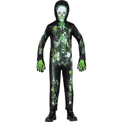W WIDMANN MILANO Party Fashion Toxic SKELETON" (jumpsuit, capuchon masker) (128 cm / 5-7 jaar) W WIDMANN MILANO Party Fashion Toxic SKELETON" (jumpsuit, capuchon masker) (128 cm / 5-7 jaar)