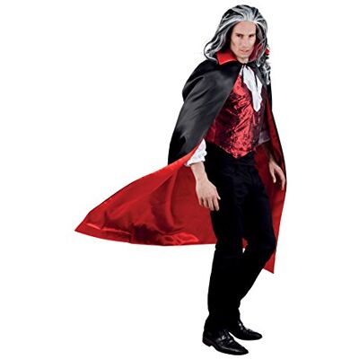 Boland 96935 Vampiercape met kraag, zwart-rood, lengte 150 cm, dracula, kostuum, carnaval, Halloween Boland 96935 Vampiercape met kraag, zwart-rood, lengte 150 cm, dracula, kostuum, carnaval, Halloween