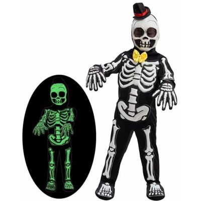 Spooktacular Creations Spooky Skelebones Deluxe Skeleton Kostuumset voor peuters met fosforescerend effect op de doodshoofd voor Halloween, verkleedfeesten (3-4 jaar)) Spooktacular Creations Spooky Skelebones Deluxe Skeleton Kostuumset voor peuters met fosforescerend effect op de doodshoofd voor Halloween, verkleedfeesten (3-4 jaar))