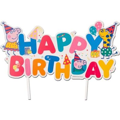 dekora Cake Topper van Peppa Pig papier voor taart, 17 x 12 cm, papieren decoraties voor taart dekora Cake Topper van Peppa Pig papier voor taart, 17 x 12 cm, papieren decoraties voor taart