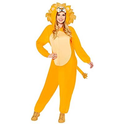amscan 9908780 jumpsuit met capuchon voor volwassenen, leeuw, wereldboekendag, standaardmaat amscan 9908780 jumpsuit met capuchon voor volwassenen, leeuw, wereldboekendag, standaardmaat