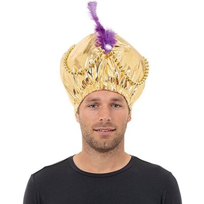 Bristol Novelty BH401 Arabische hoed met parels en sieraden, uniseks, volwassenen, eenheidsmaat, goud Bristol Novelty BH401 Arabische hoed met parels en sieraden, uniseks, volwassenen, eenheidsmaat, goud