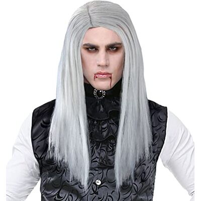 W WIDMANN MILANO Party Fashion Widmann 01995 Vampierpruik in een grijze doos, themafeest Halloween W WIDMANN MILANO Party Fashion Widmann 01995 Vampierpruik in een grijze doos, themafeest Halloween