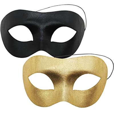 DUOHERESHUI 2 stuks masker carnaval en Halloween, zwart en Venetiaans masker, ideaal voor maskerade en themafeesten, mannen, vrouwen, koppels (zwart + goud) DUOHERESHUI 2 stuks masker carnaval en Halloween, zwart en Venetiaans masker, ideaal voor maskerade en themafeesten, mannen, vrouwen, koppels (zwart + goud)