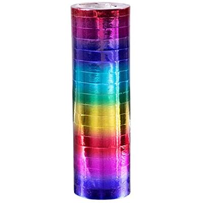Boland 44732 regenboogpapieren luchtslangen, 2 rollen met 18 scheuren, metaal, decoratie, carnaval, themafeest Boland 44732 regenboogpapieren luchtslangen, 2 rollen met 18 scheuren, metaal, decoratie, carnaval, themafeest