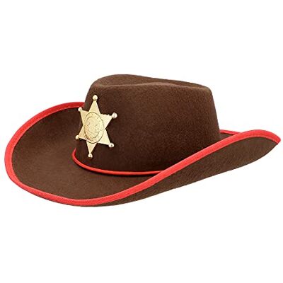 Boland 54378 Sheriff Cowboyhoed met ster voor kinderen, kinderhoed voor kostuums, westernhoed voor carnaval Boland 54378 Sheriff Cowboyhoed met ster voor kinderen, kinderhoed voor kostuums, westernhoed voor carnaval