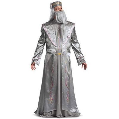 Disguise Men's Harry Potter Perkamentus Deluxe Volwassenenkostuum, Zilver, XL (42-46) XL Disguise Men's Harry Potter Perkamentus Deluxe Volwassenenkostuum, Zilver, XL (42-46) XL