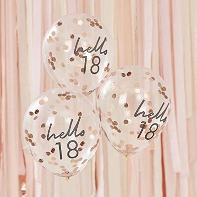 Ginger Ray Feestballonnen, roségoudfolie, 45,7 cm, 5 stuks Ginger Ray Feestballonnen, roségoudfolie, 45,7 cm, 5 stuks