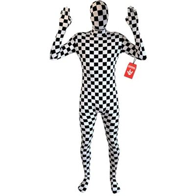 Morphsuits Zwart en wit geruit kostuum Morphsuits Zwart en wit geruit kostuum