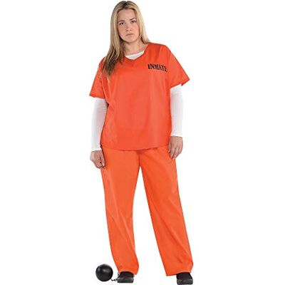 amscan (PKT) 845522-55 gevangeniskostuum voor dames, oranje, maat 46-48 amscan (PKT) 845522-55 gevangeniskostuum voor dames, oranje, maat 46-48