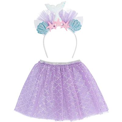 Boland 51035 Zeemeermin kostuum set, rok en glinsterende hoofdband, sprookjeskostuum voor kinderen, zeemeermin Boland 51035 Zeemeermin kostuum set, rok en glinsterende hoofdband, sprookjeskostuum voor kinderen, zeemeermin