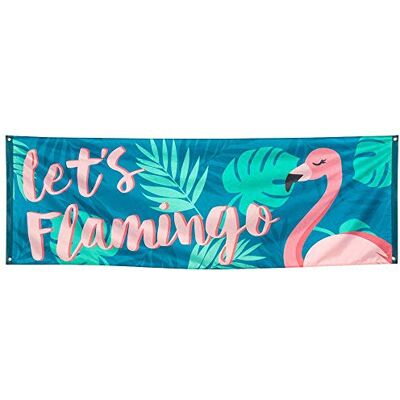 Boland B.V. Banner "Let's Flamingo", van stof, 74 x 220 cm Boland B.V. Banner "Let's Flamingo", van stof, 74 x 220 cm