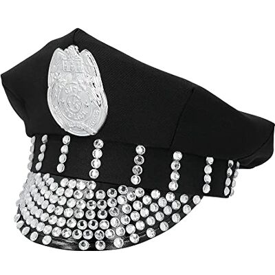 Boland 33029 Politiemuts met strass en badge, politiehoed voor carnaval en vrijgezellenfeest Boland 33029 Politiemuts met strass en badge, politiehoed voor carnaval en vrijgezellenfeest