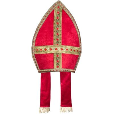 Boland 56841 Mitra Sinterklaas rood/goud afmetingen: ca. 35 x 33 cm hoed, Sint Maarten, Kerstmis, advent, kostuum, carnaval, themafeest Boland 56841 Mitra Sinterklaas rood/goud afmetingen: ca. 35 x 33 cm hoed, Sint Maarten, Kerstmis, advent, kostuum, carnaval, themafeest