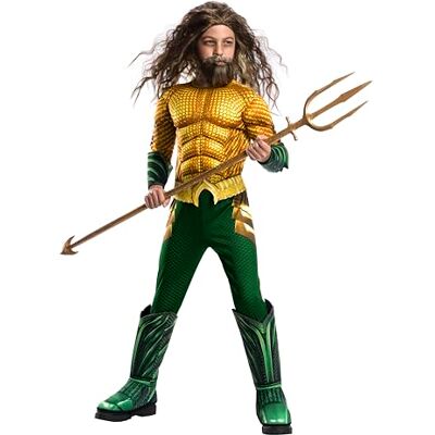 RUBIE'S DC Aquaman The Movie, Deluxe kinderkostuum kleine leeftijd 3 4 jaar Engelse versie RUBIE'S DC Aquaman The Movie, Deluxe kinderkostuum kleine leeftijd 3 4 jaar Engelse versie