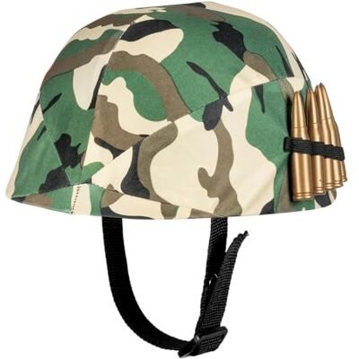 Boland 01413 Militaire helm voor kinderen Camouflage Verstelbare maat Met munitie Soldaat Leger Carnavalskostuum Themafeest Boland 01413 Militaire helm voor kinderen Camouflage Verstelbare maat Met munitie Soldaat Leger Carnavalskostuum Themafeest